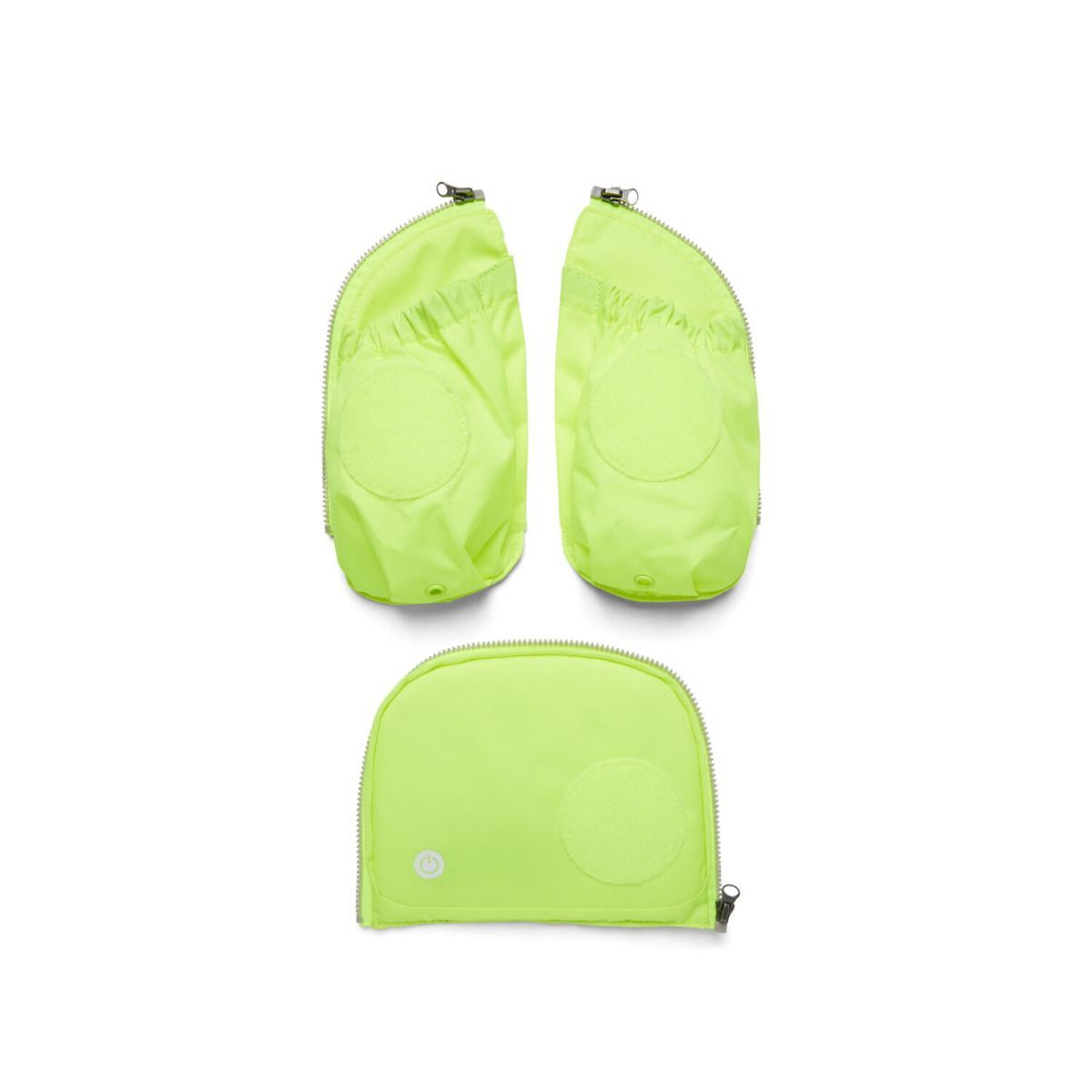 Ergobag LED Sicherheitsset Gelb Fluoreszierende Zip-Seitentaschen 3tlg.