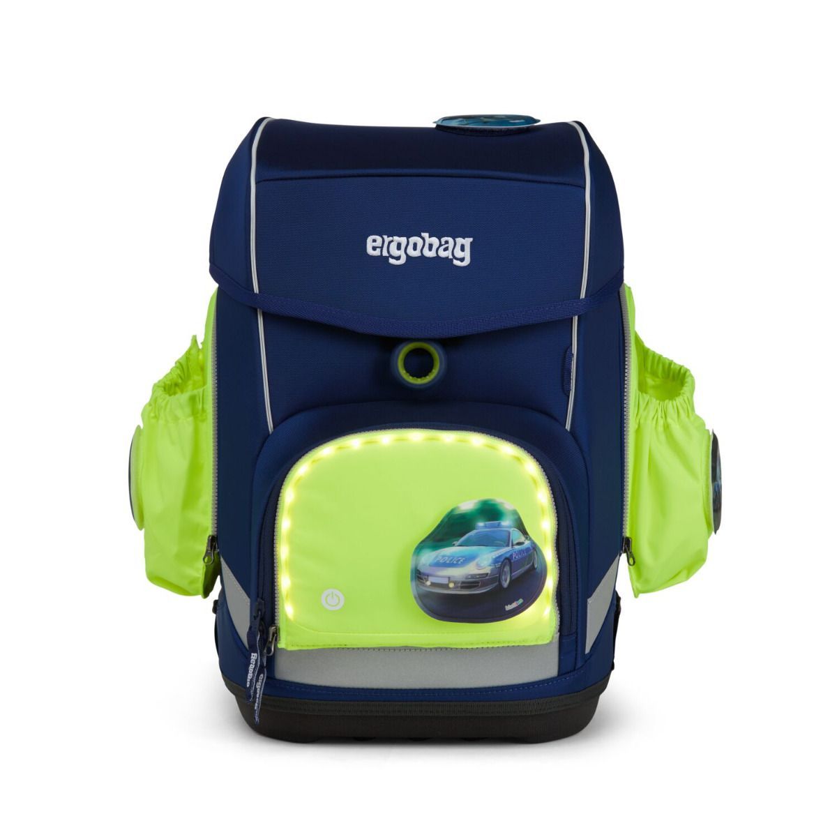 Ergobag LED Sicherheitsset Gelb Fluoreszierende Zip-Seitentaschen 3tlg.