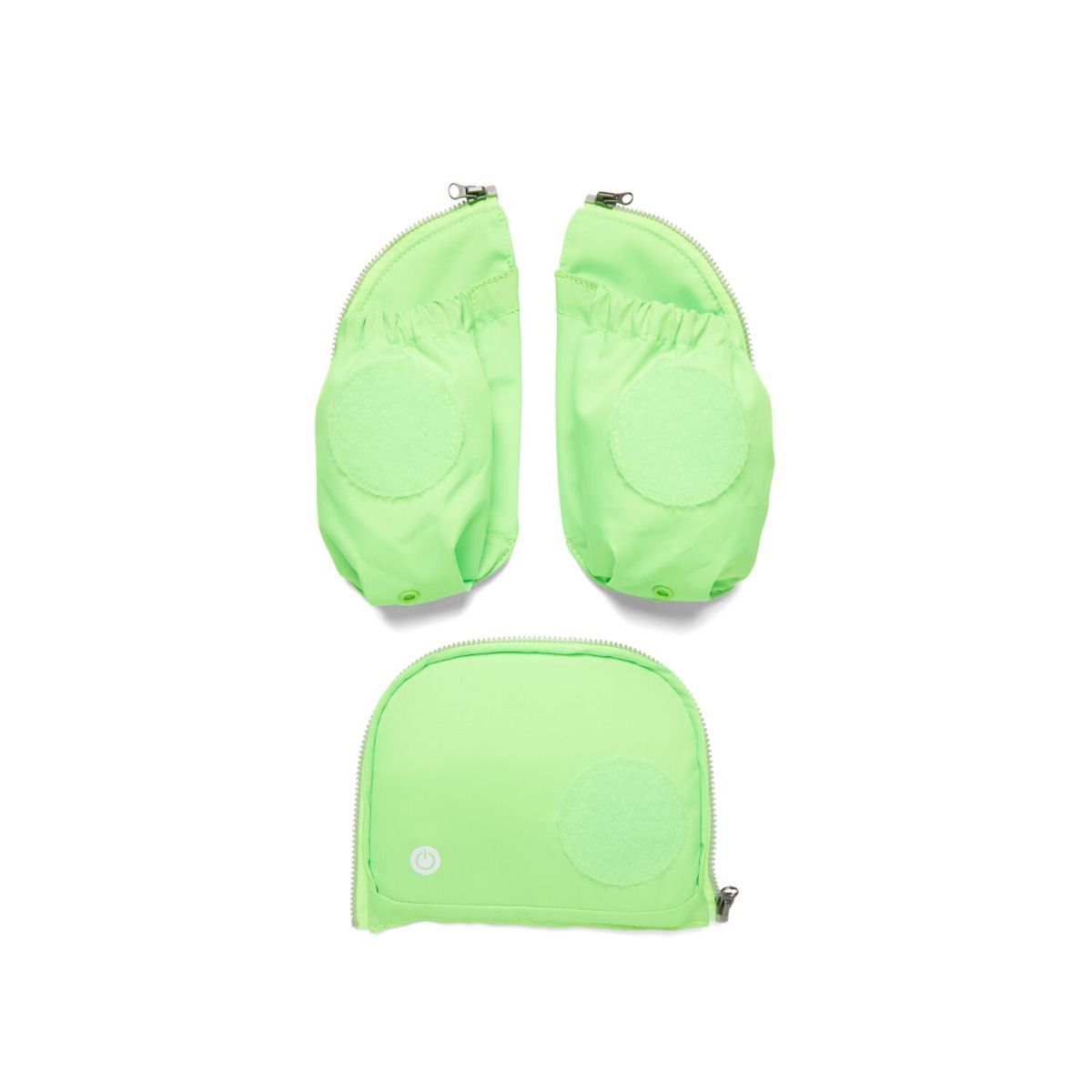 Ergobag LED Sicherheitsset Grün Fluoreszierende Zip-Seitentaschen 3tlg.