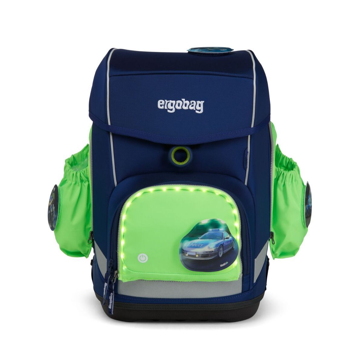 Ergobag LED Sicherheitsset Grün Fluoreszierende Zip-Seitentaschen 3tlg.
