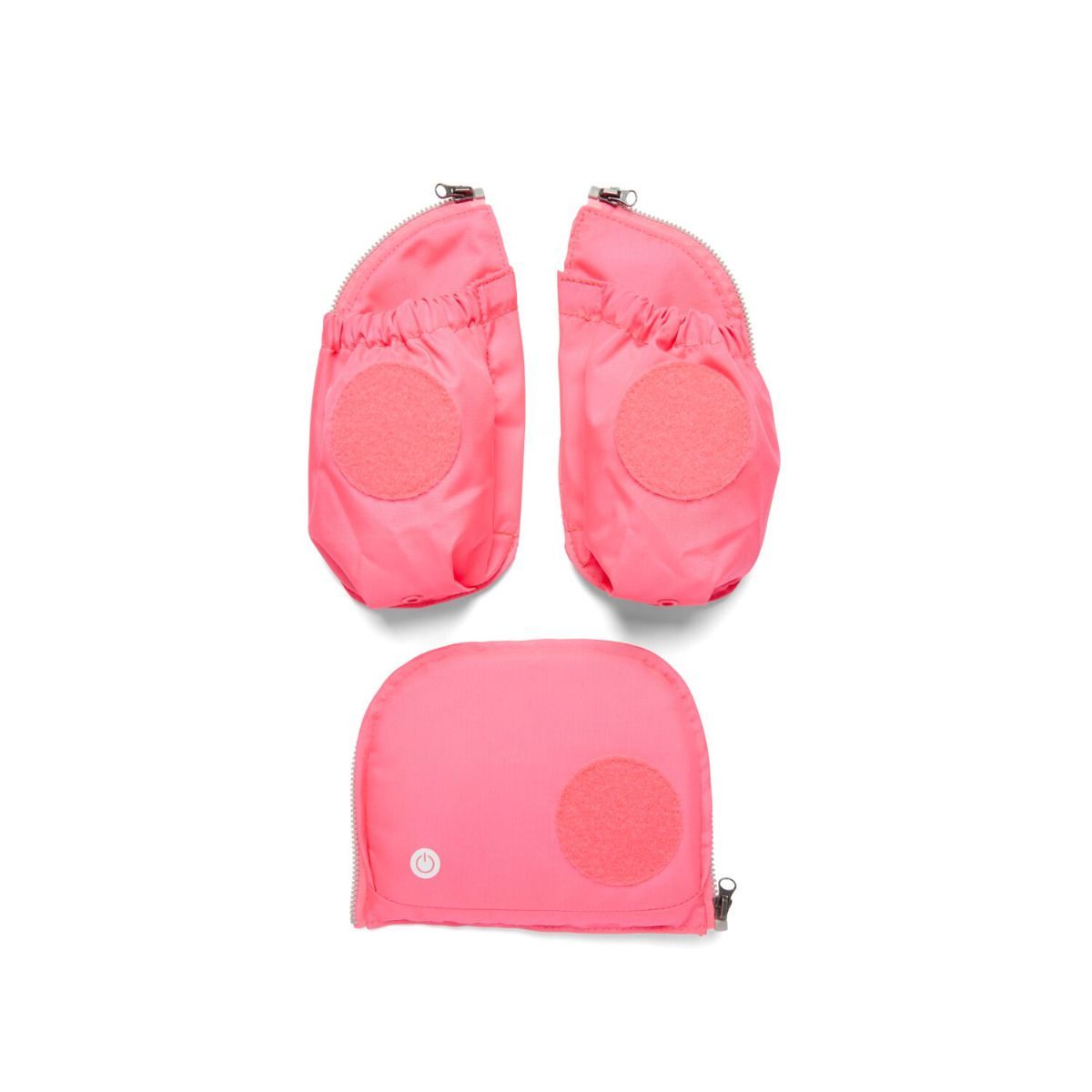 Ergobag LED Sicherheitsset Pink Fluoreszierende Zip-Seitentaschen 3tlg.