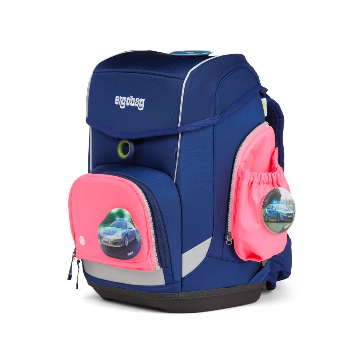 Ergobag LED Sicherheitsset Pink Fluoreszierende Zip-Seitentaschen 3tlg.