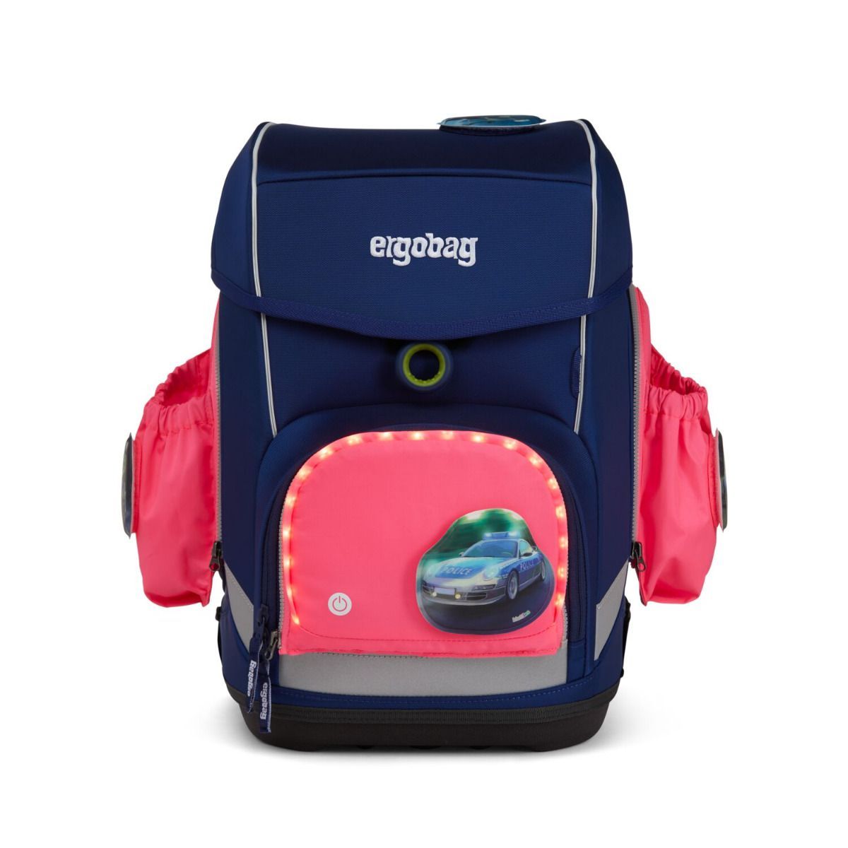 Ergobag LED Sicherheitsset Pink Fluoreszierende Zip-Seitentaschen 3tlg.