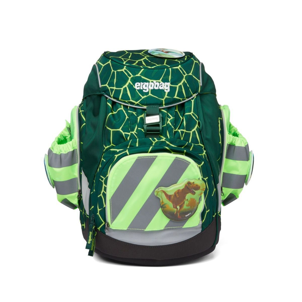 Ergobag Seitentaschen Zip-Set mit Reflektorstreifen Grün 3tlg.
