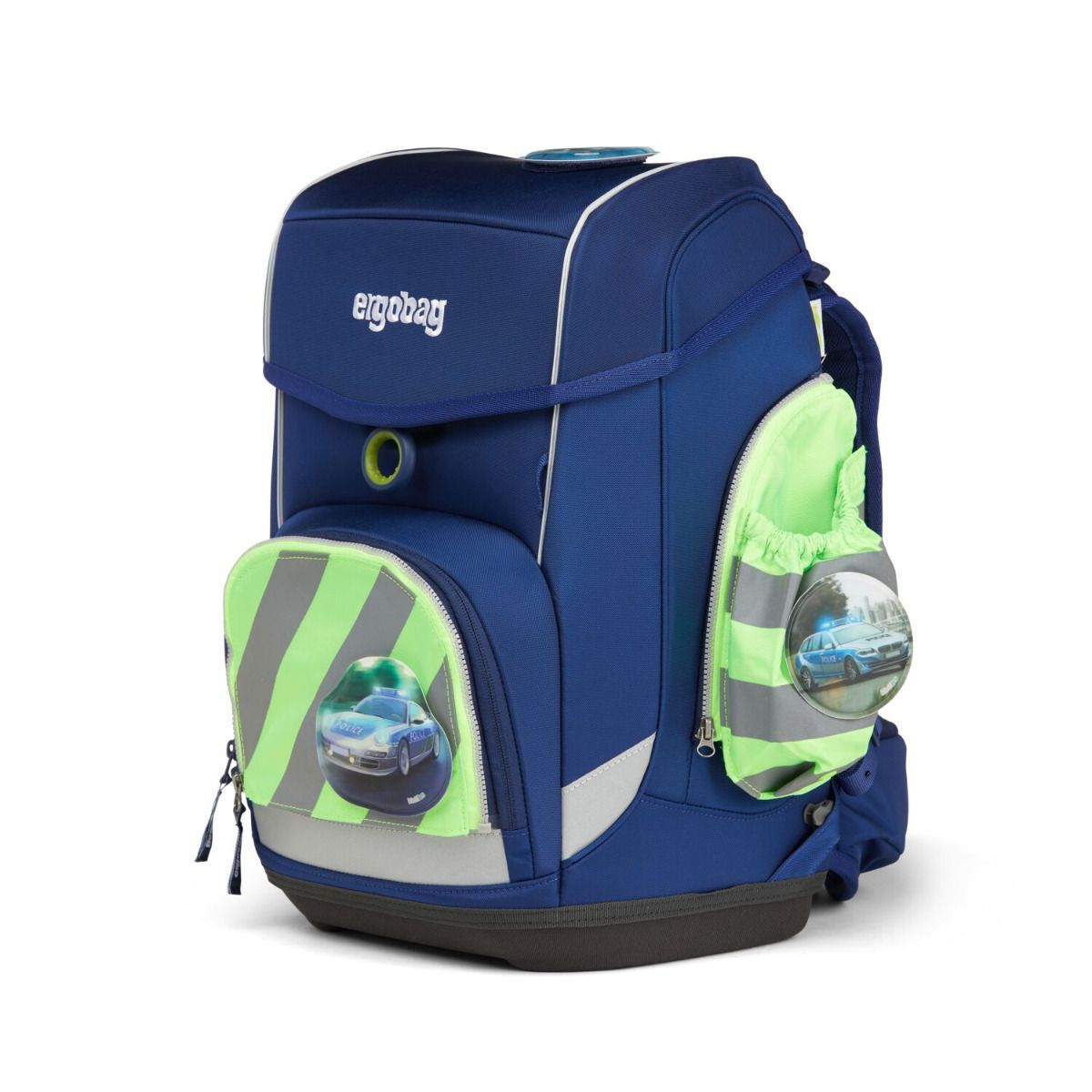 Ergobag Seitentaschen Zip-Set mit Reflektorstreifen Grün 3tlg.
