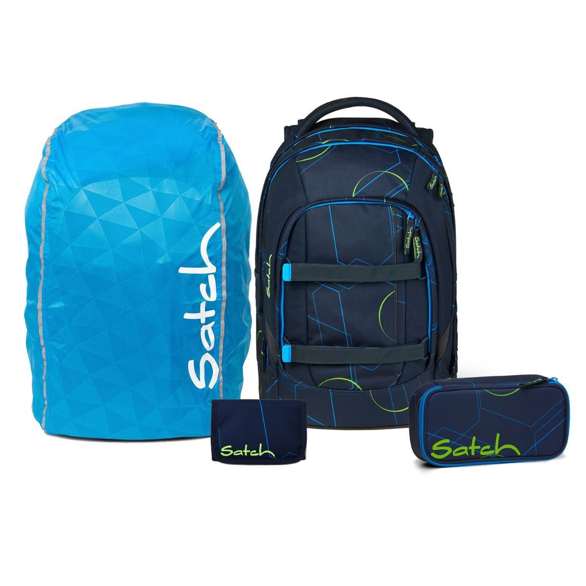 Satch Pack Blue Tech Streetwalk Edition Schulrucksack Set 4tlg.