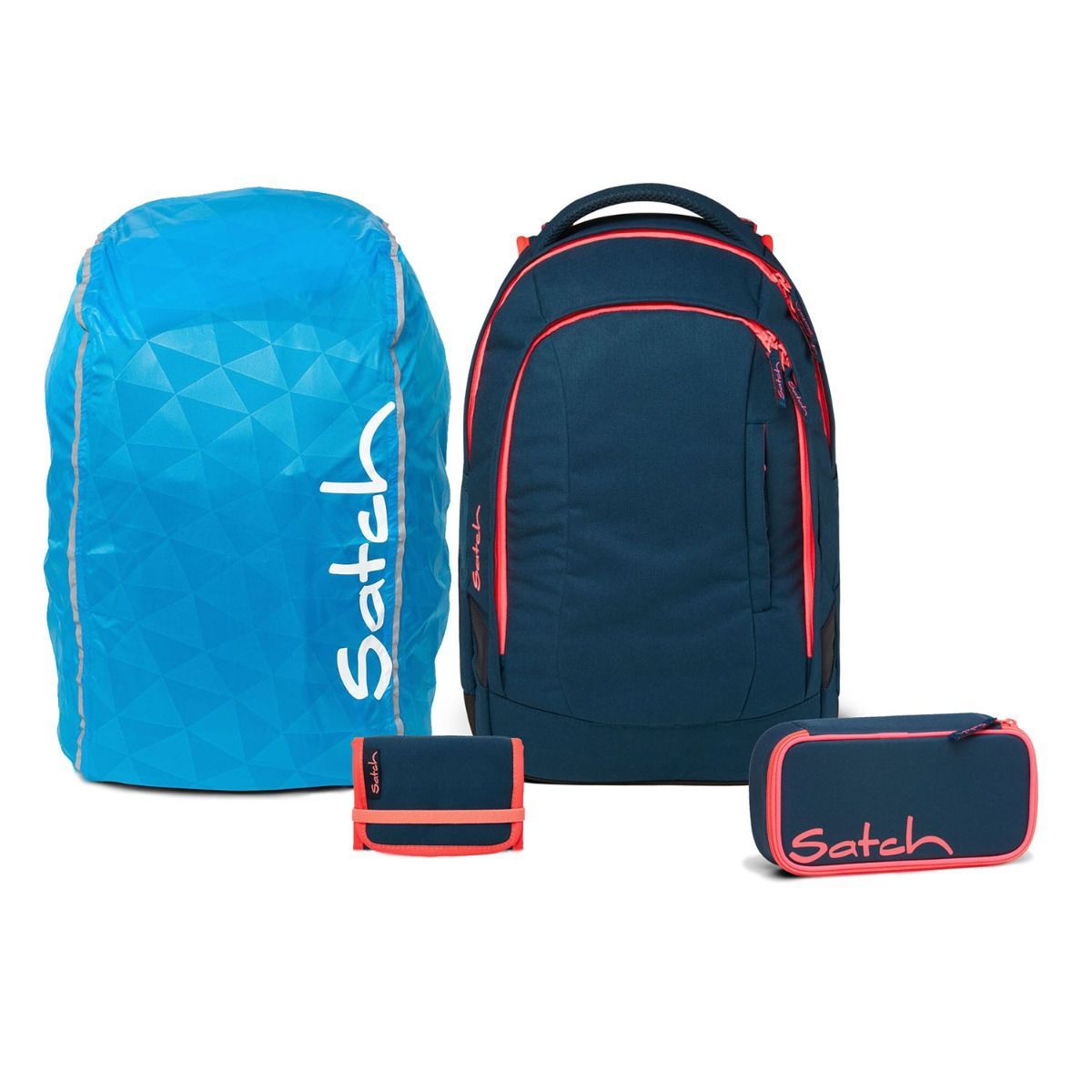 Satch Sleek Pink Phantom Streetwalk Edition Schulrucksack Set 4tlg.