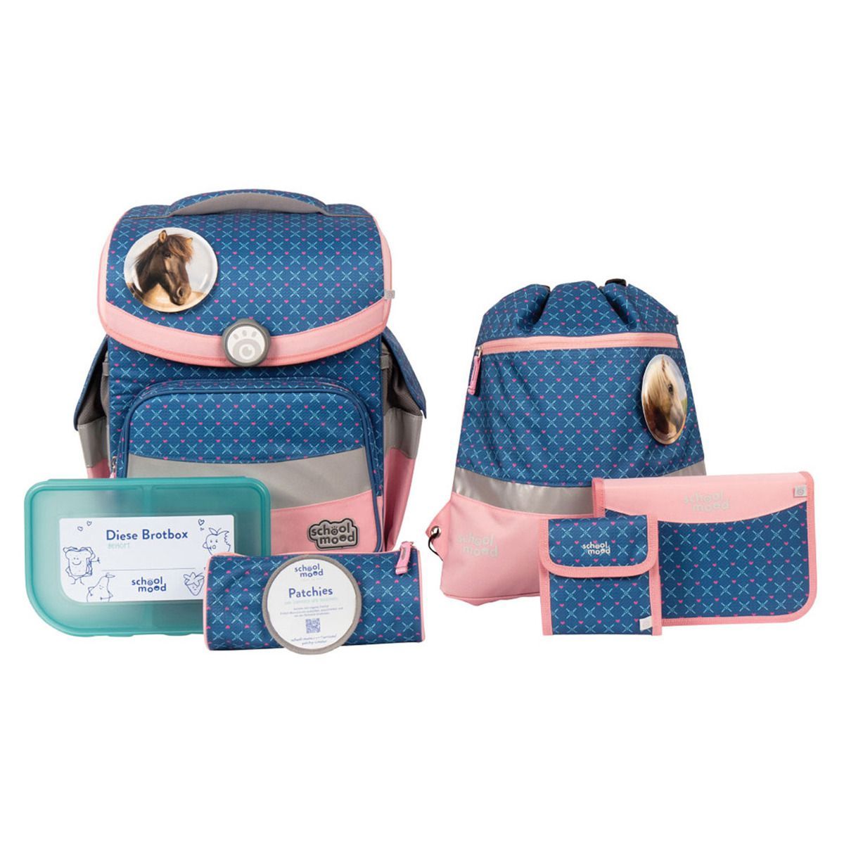 School Mood Timeless Air Mila Pferd Schulranzen Set 7tlg.