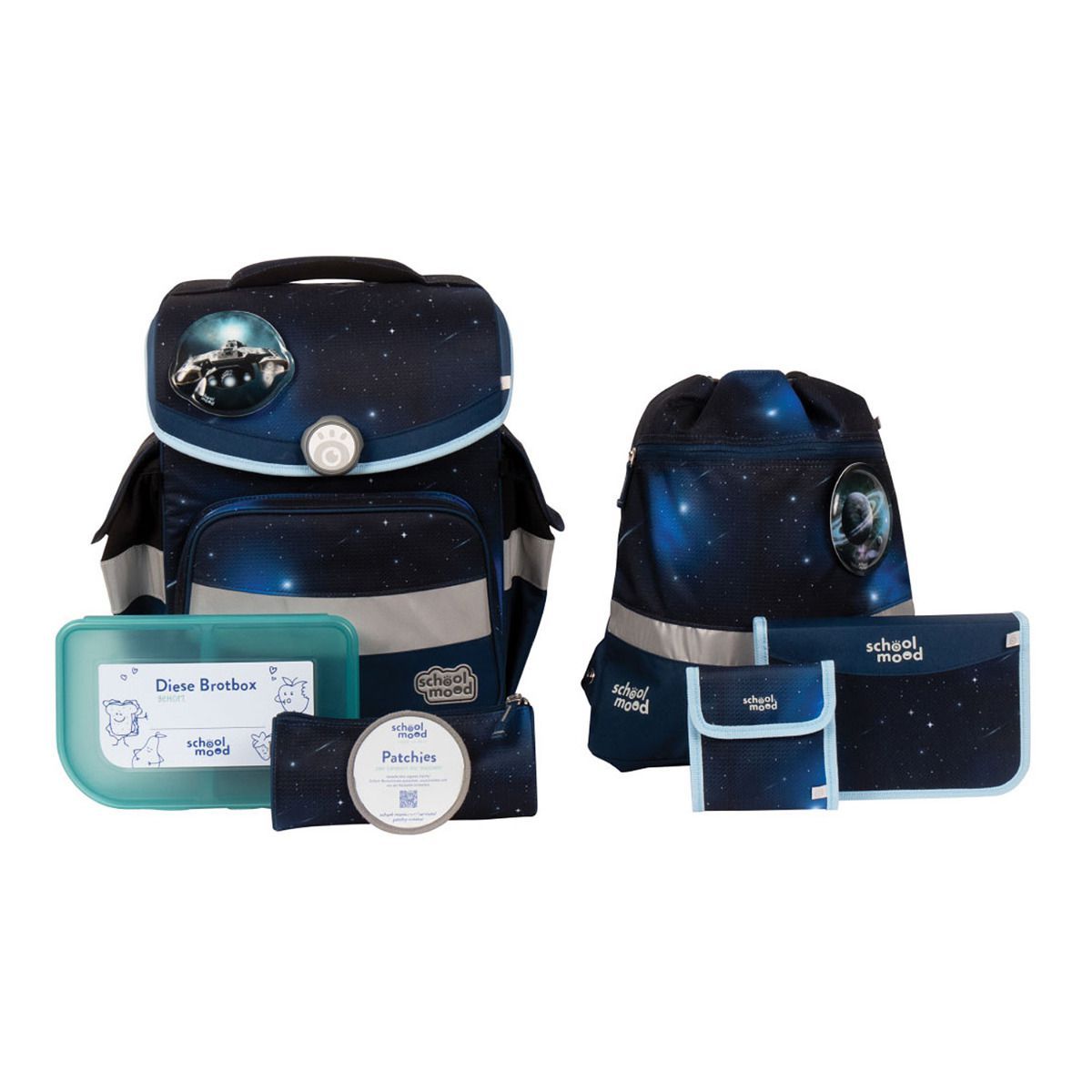 School Mood Timeless Air Moritz Weltall Schulranzen Set 7tlg.