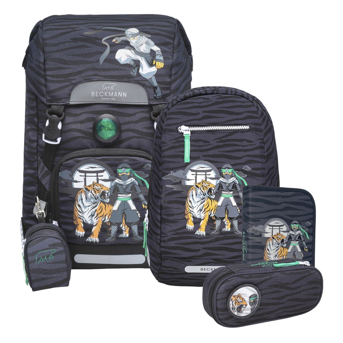 Beckmann Classic Ninja Tiger Schulrucksack Set 6tlg.