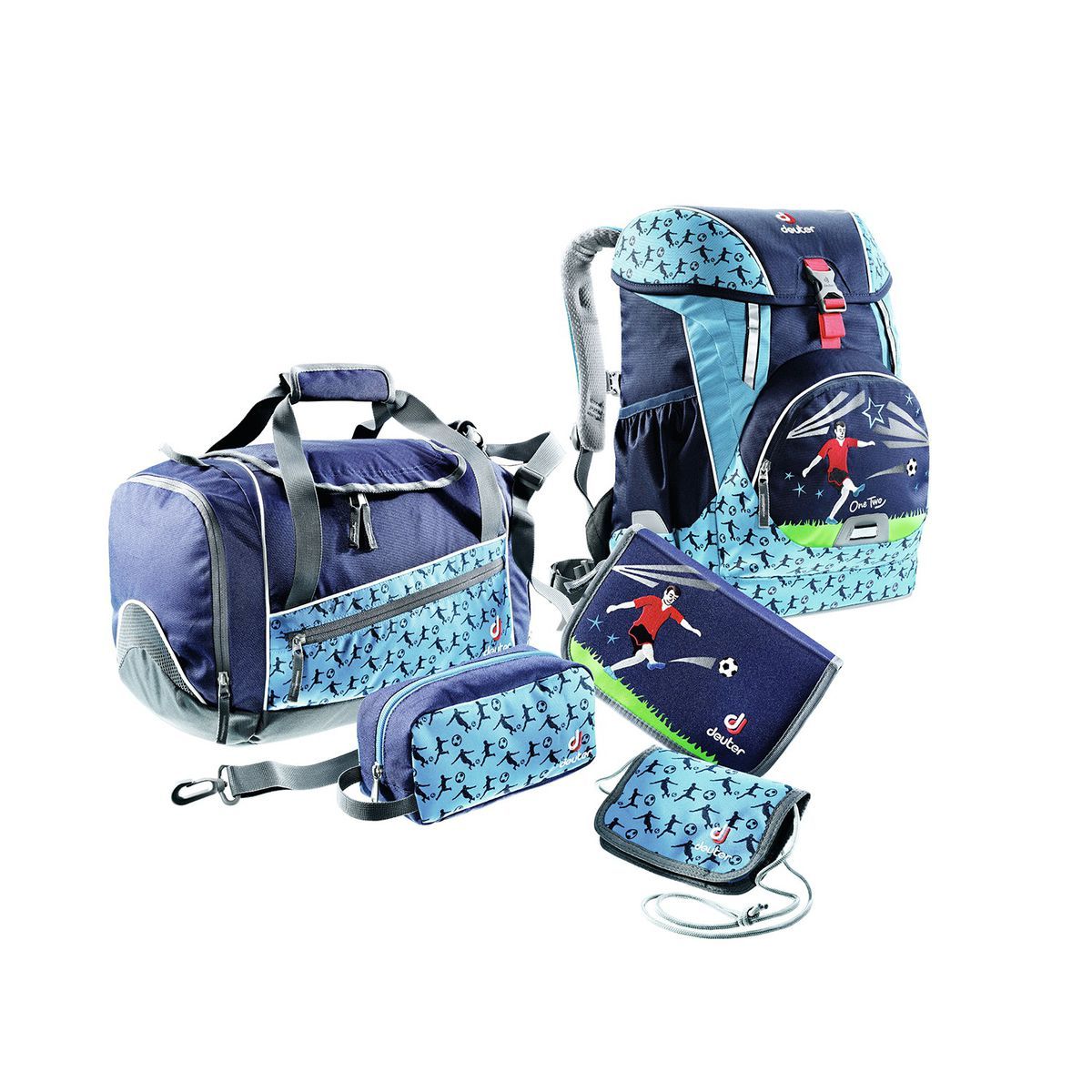 Deuter OneTwo Hopper Navy Soccer Schulranzen Set 5tlg.
