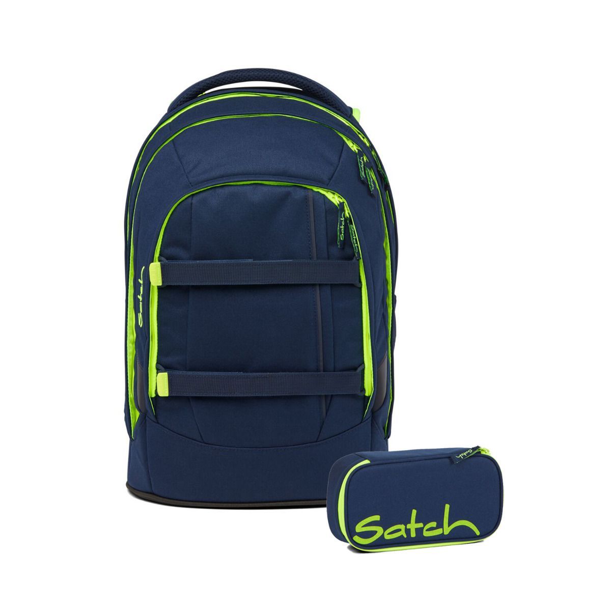 Satch Pack Toxic Yellow Schulrucksack Set 2tlg.