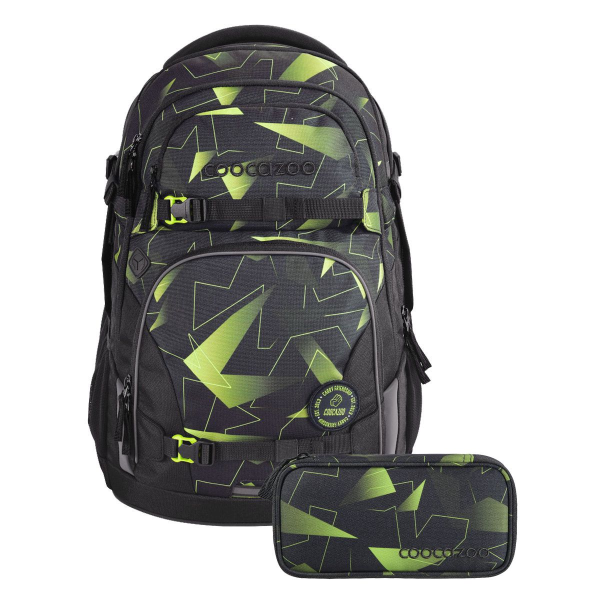 Coocazoo Porter Lime Flash Schulrucksack Set 2tlg.