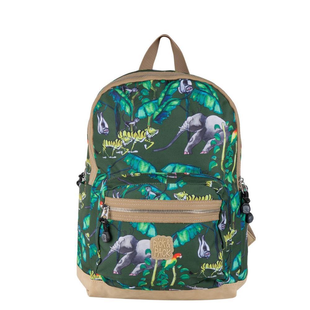 Pick & Pack Happy Jungle Bamboo Green Kinderrucksack M