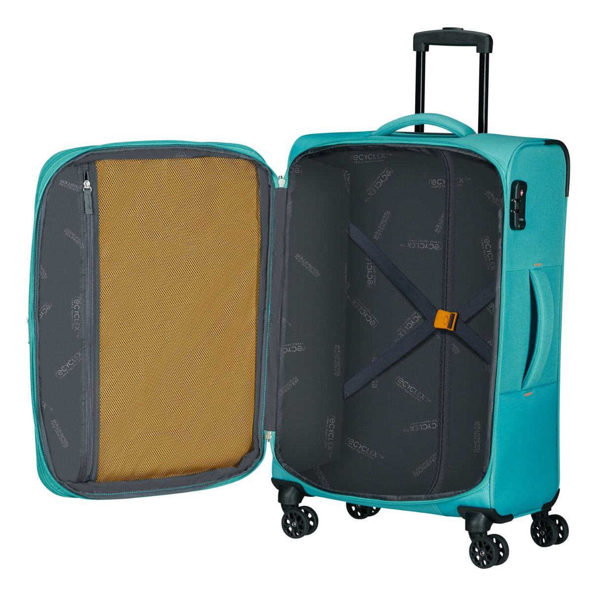 American Tourister Sun Break Navy 4 Doppelrollen Trolley S 55 cm