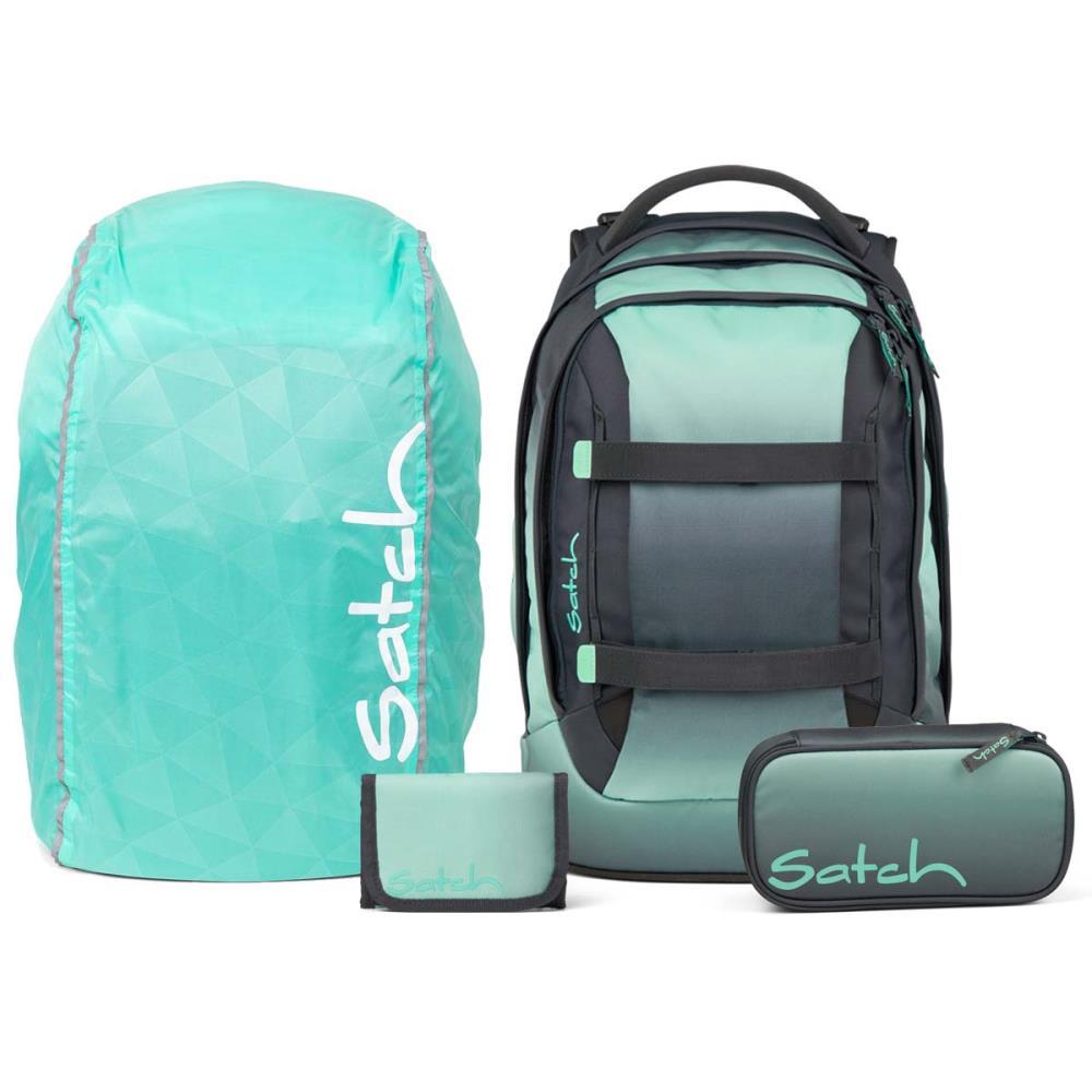 satch wanderrucksack Satch Pack Gradient Mint Streetwalk Edition Schulrucksack Set 4tlg