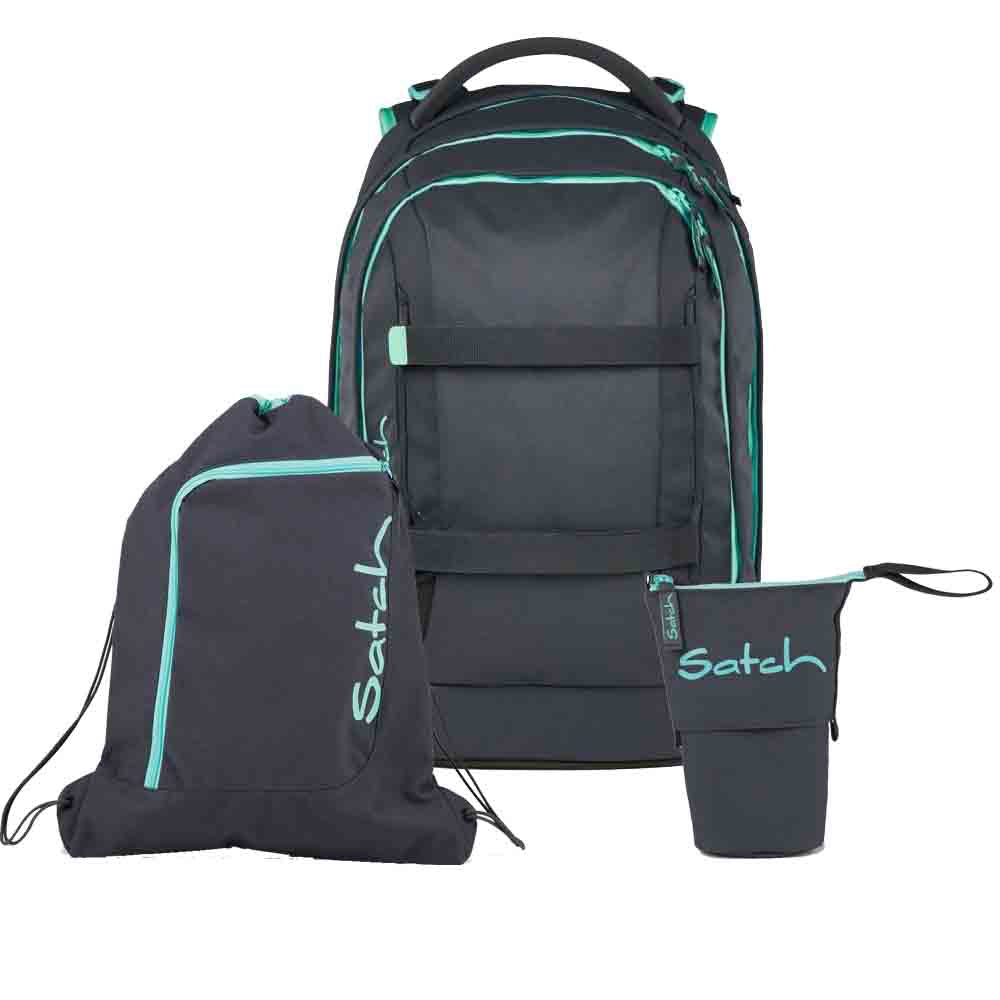 Satch Pack Mint Phantom Pencil Slider Light Edition Schulrucksack Set 3tlg.