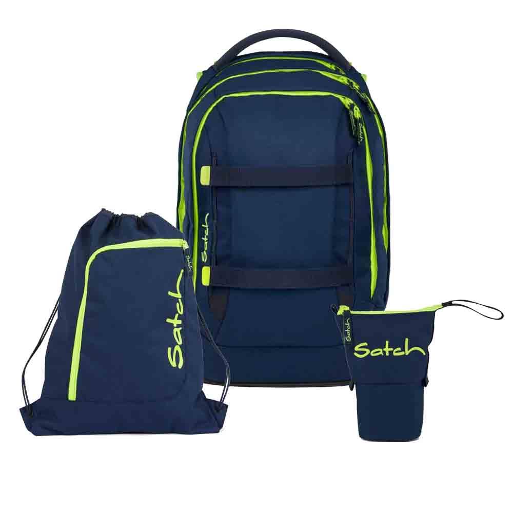 Satch Pack Toxic Yellow Pencil Slider Light Edition Schulrucksack Set 3tlg.
