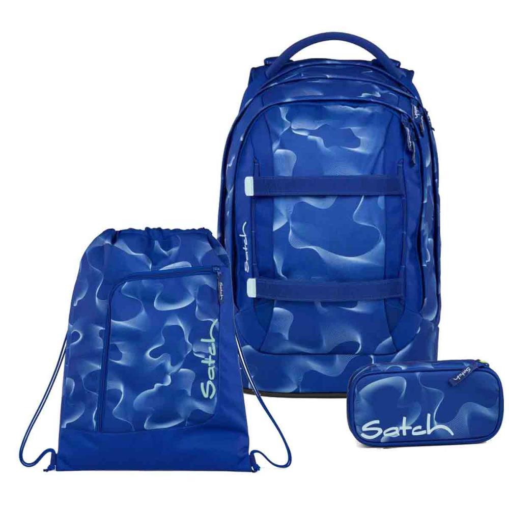 Satch Pack Vibrant Blue Schulrucksack Set 3tlg.