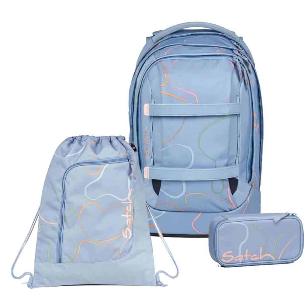 Satch Pack Vivid Blue Schulrucksack Set 3tlg.