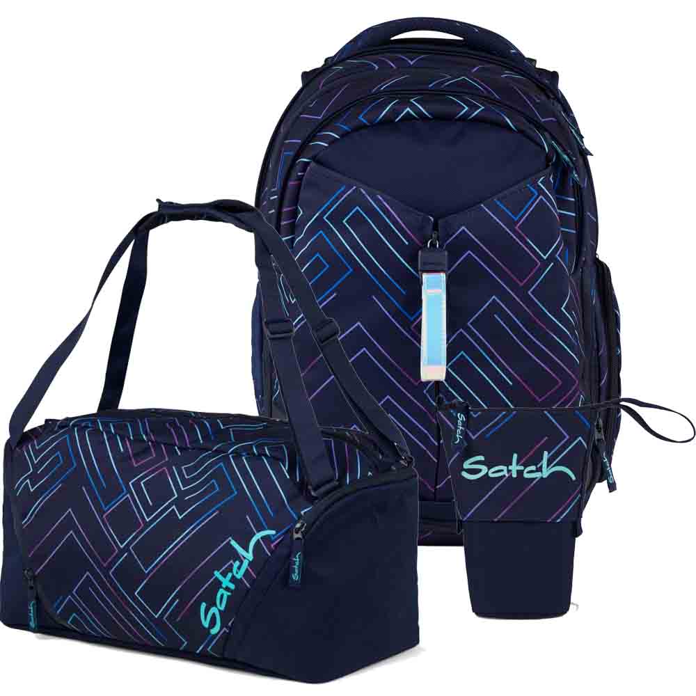Satch Match Purple Laser Pencil Slider Edition Schulrucksack Set 3tlg.