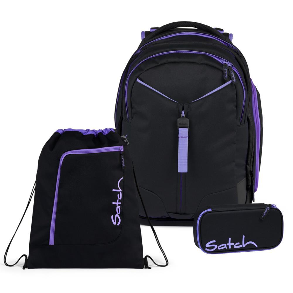 Satch Match Purple Phantom Schulrucksack Set 3tlg.