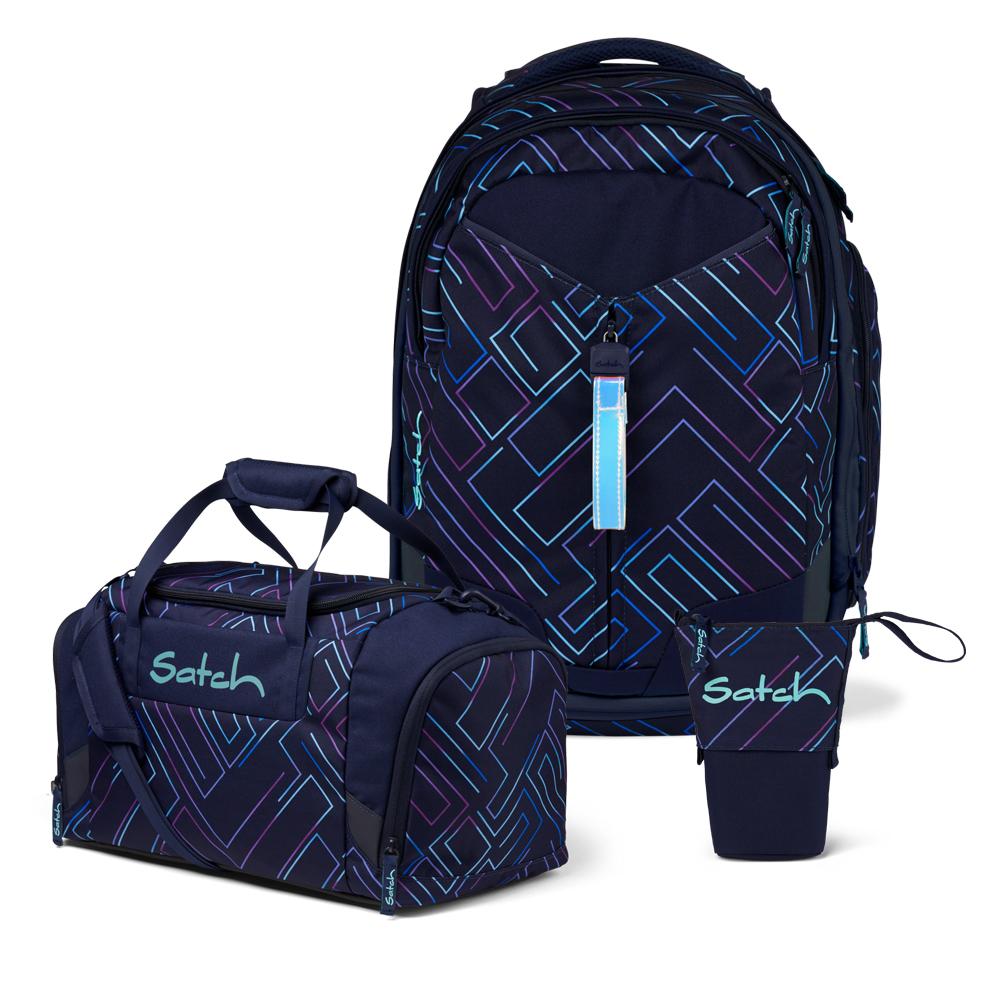 Satch Match Purple Laser Pencil Slider Edition Schulrucksack Set 3tlg.