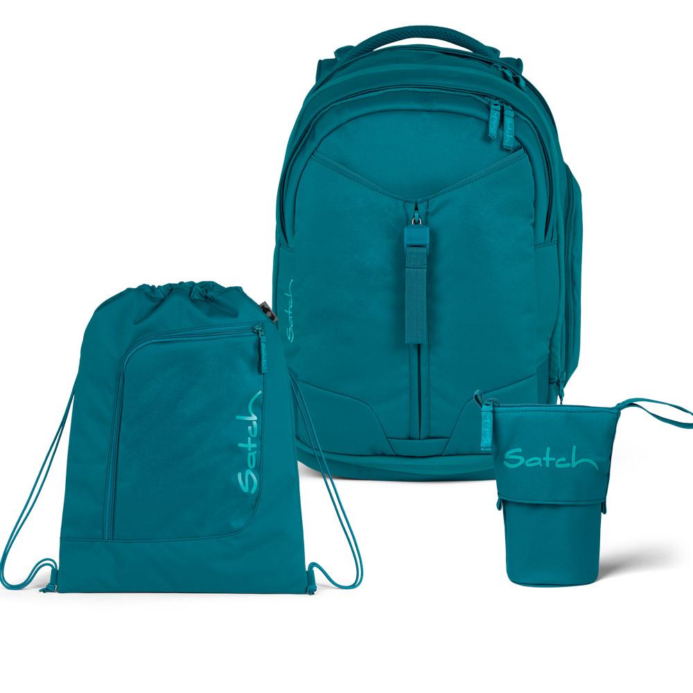 Satch Match Deep Petrol Pencil Slider Light Edition Schulrucksack Set 3tlg.