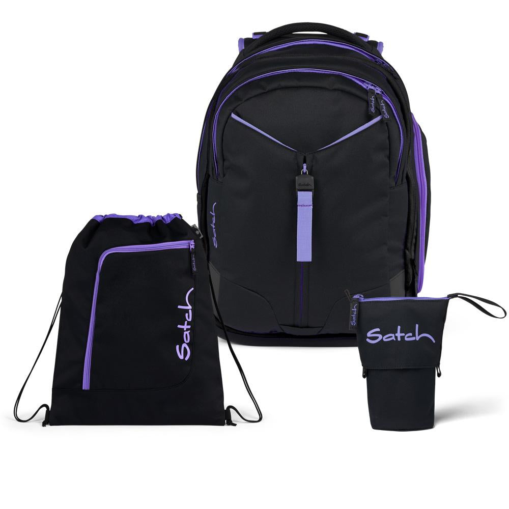 Satch Match Purple Phantom Pencil Slider Light Edition Schulrucksack Set 3tlg.