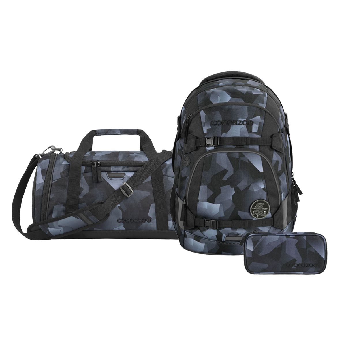 Coocazoo Mate Grey Rocks Schulrucksack Set 3tlg.