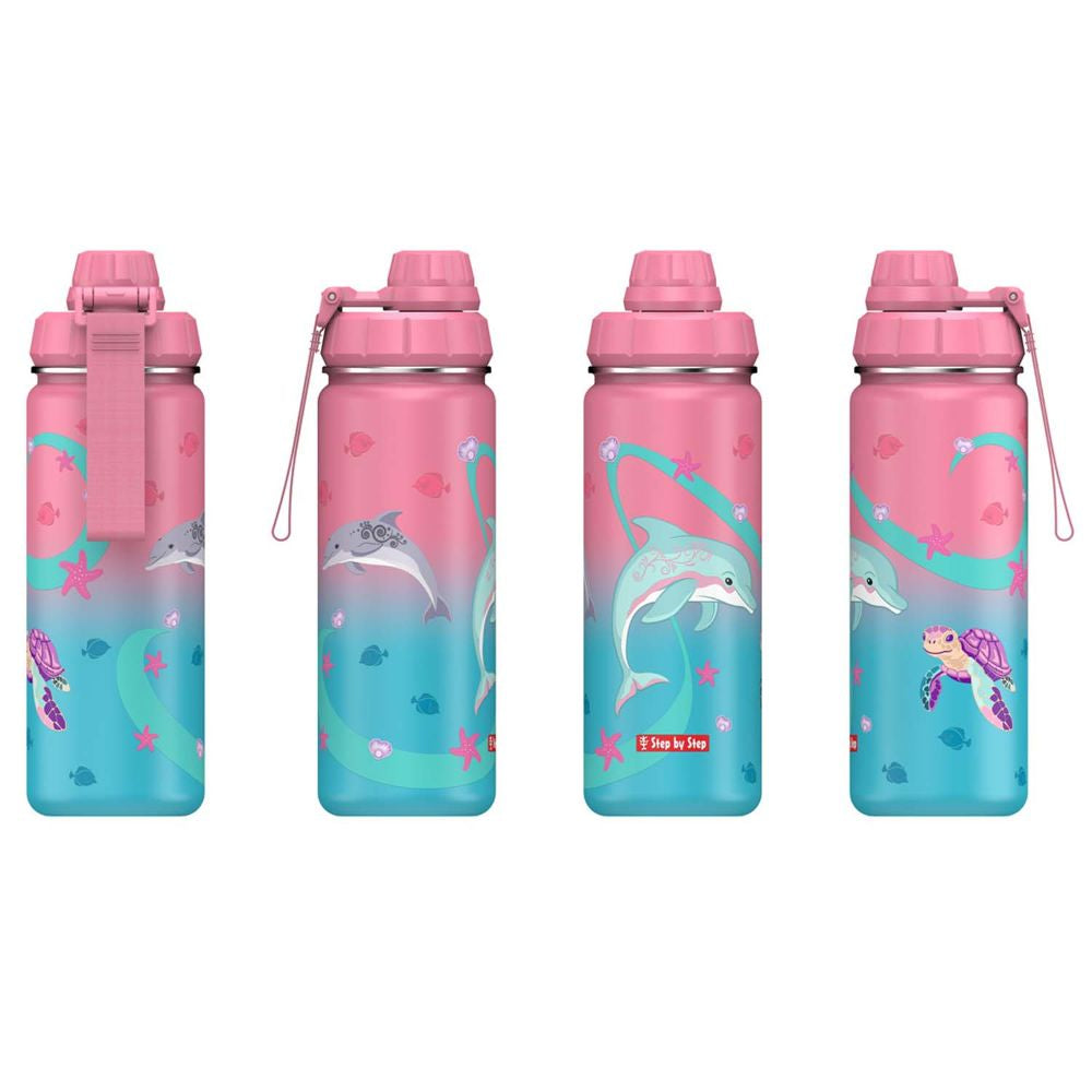 Step By Step Isolierte Edelstahl-Trinkflasche – 0,5 L, Lila, BPA-frei, Auslaufsicher, Für Sprudel &