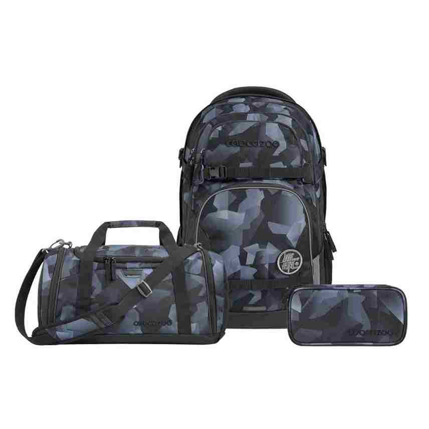 Coocazoo Porter Grey Rocks Schulrucksack Set 3tlg.