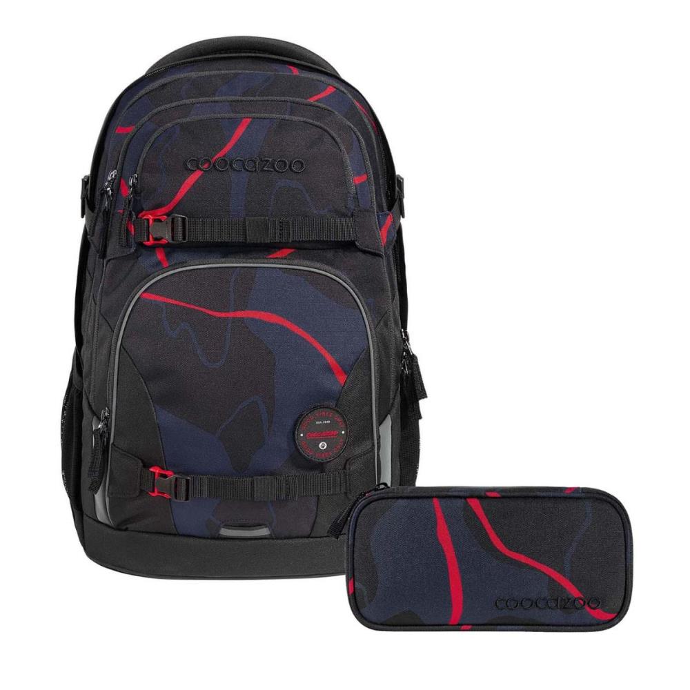 Coocazoo Porter Lava Lines Schulrucksack Set 2tlg.