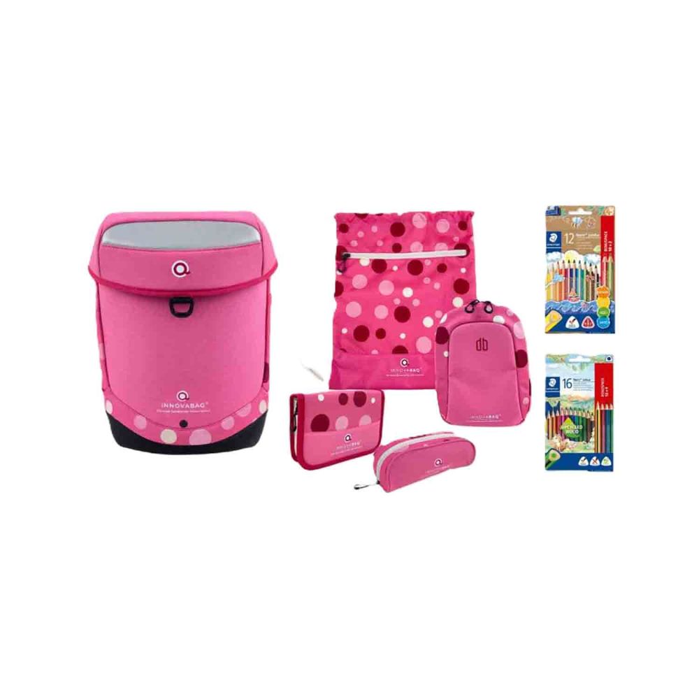 Innovabaq Pink Bubbles Schulranzen Set 5tlg.