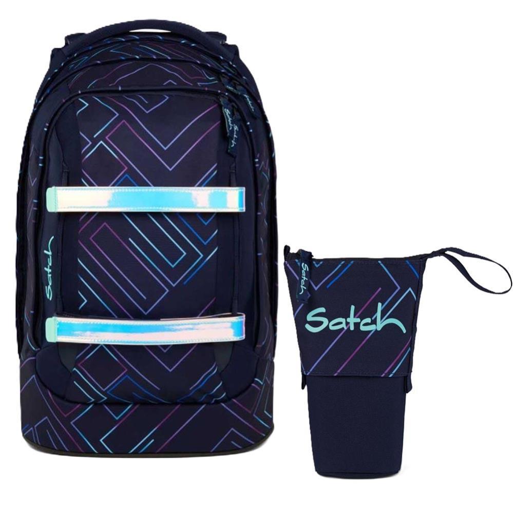 Satch Pack Purple Laser Schulrucksack Set 2tlg.