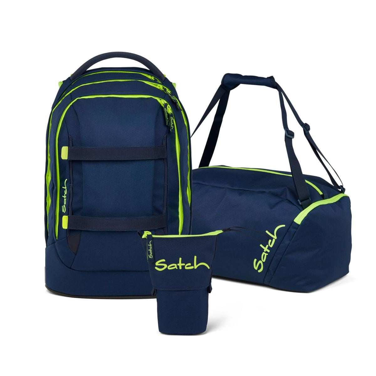 Satch Pack Toxic Yellow Pencil Slider Edition Schulrucksack Set 3tlg.