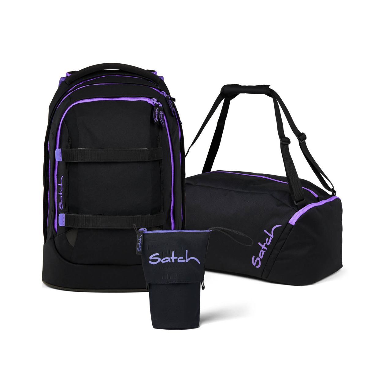 Satch Pack Purple Phantom Pencil Slider Edition Schulrucksack Set 3tlg.