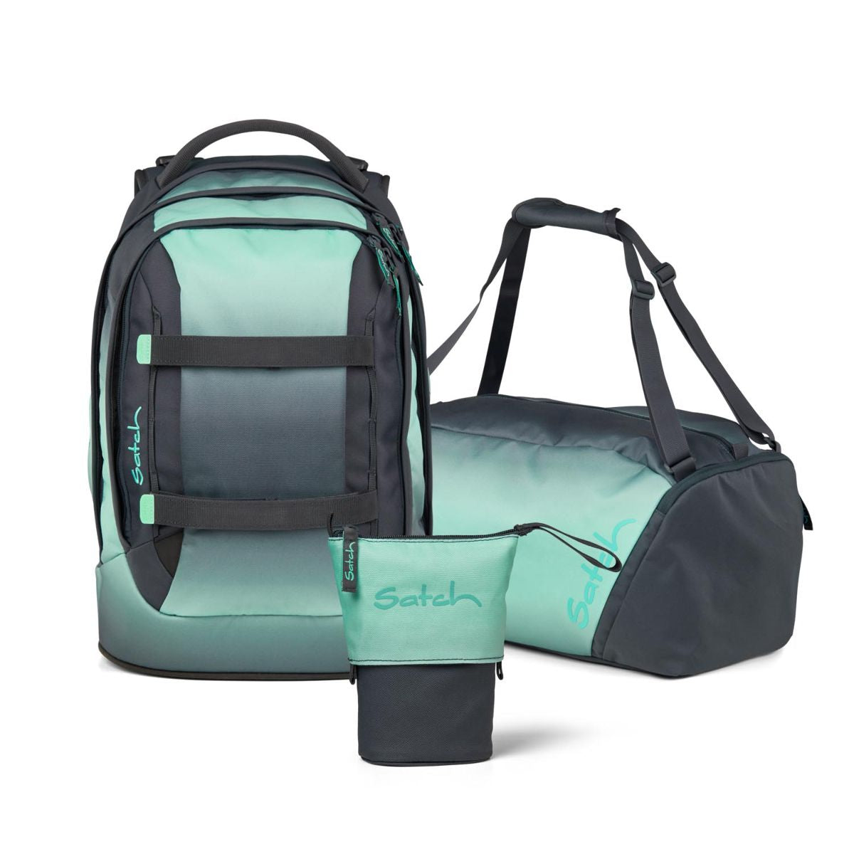 Satch Pack Gradient Mint Pencil Slider Edition Schulrucksack Set 3tlg.
