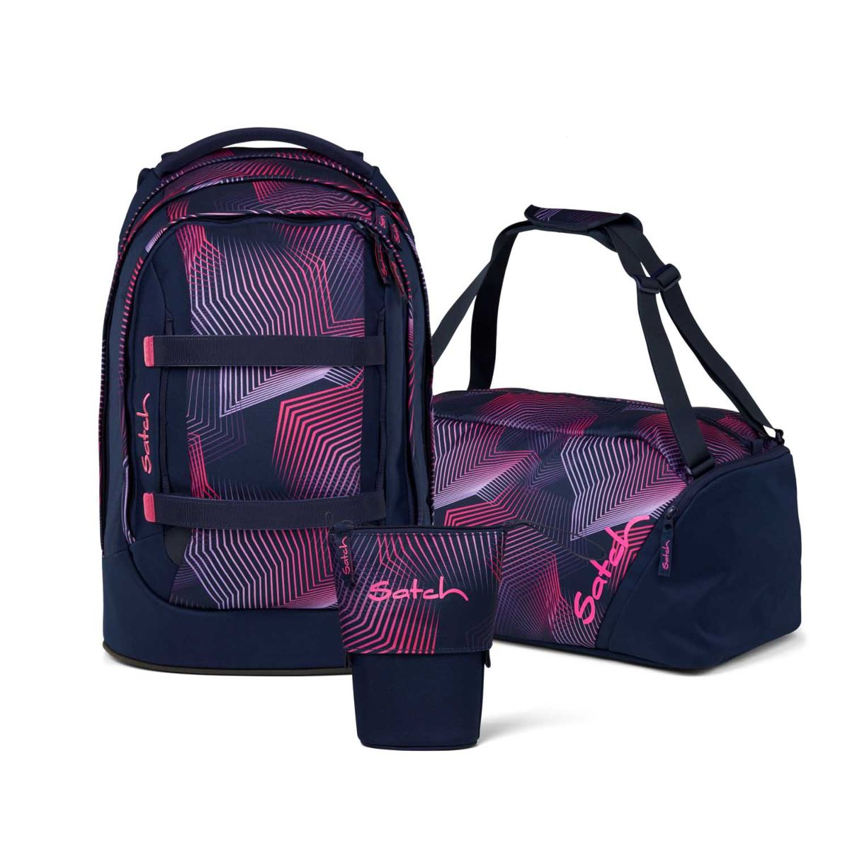 Satch Pack Seismic Pink Pencil Slider Edition Schulrucksack Set 3tlg.