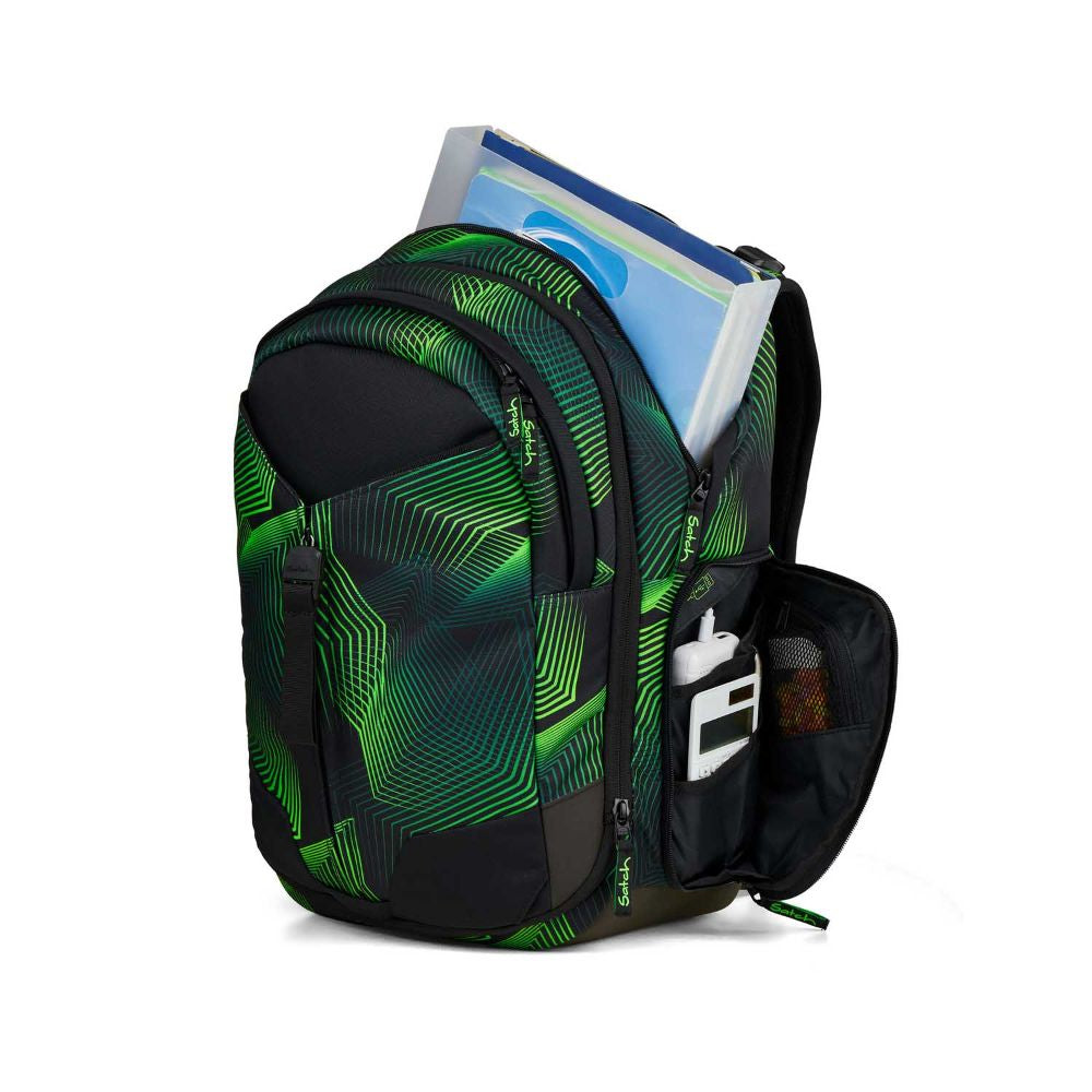 Satch Match Seismic Green Pencil Slider Light Edition Schulrucksack Set 3tlg.