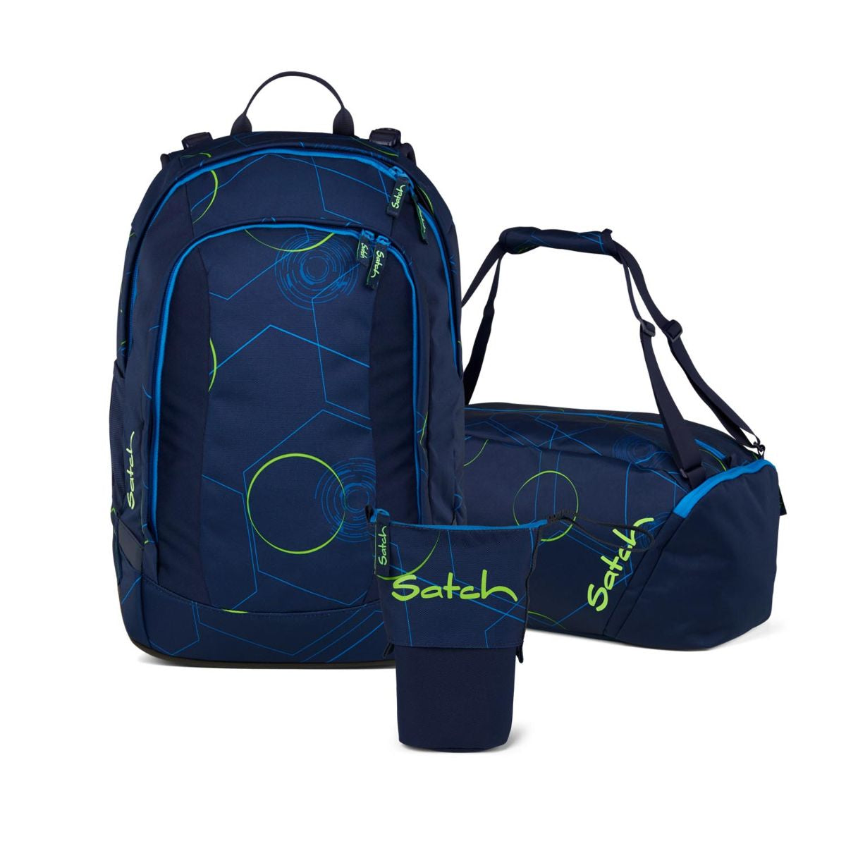 Satch Air Blue Tech Pencil Slider Edition Schulrucksack Set 3tlg.