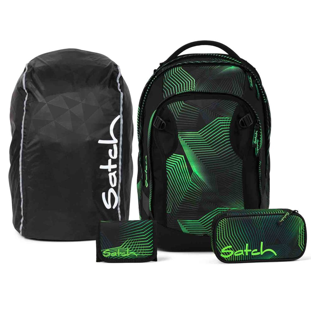 Satch Match Plus Seismic Green Streetwalk Edition Schulrucksack Set 4tlg.