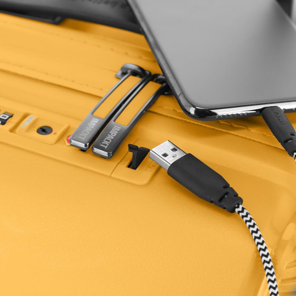 Impackt IP1 USB Port Sunset Yellow 4-Doppelrollen Trolley S 55 cm
