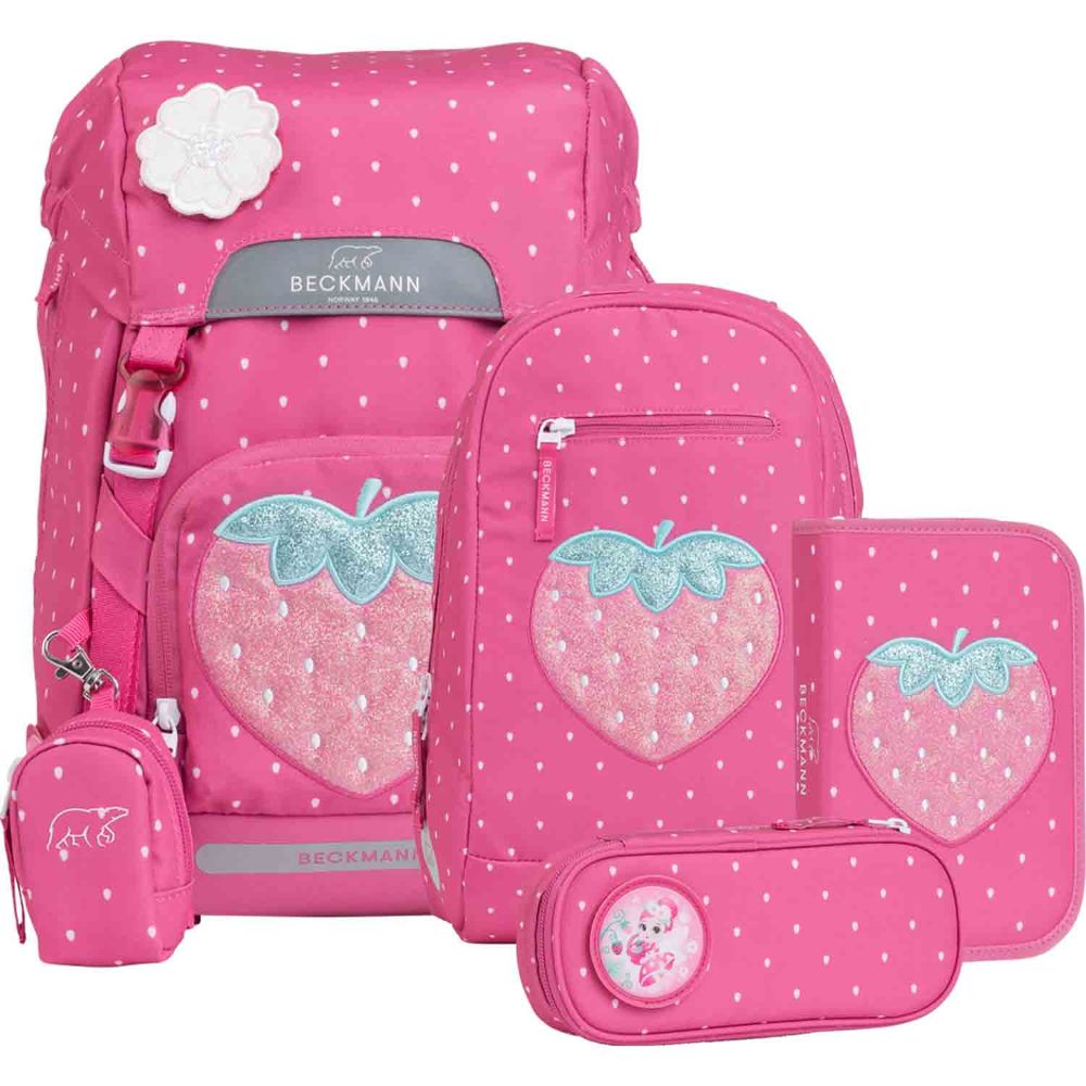 Beckmann Classic Strawberry Schulrucksack Set 6tlg.