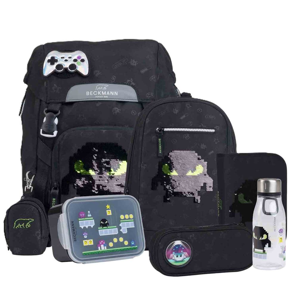 Beckmann Classic Pixel Schulrucksack Set 8tlg.