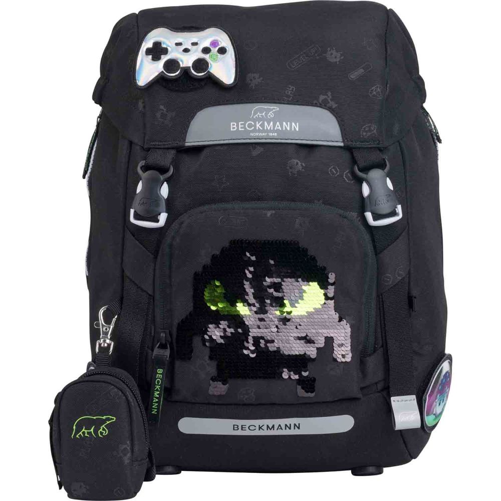 Beckmann Classic Pixel Schulranzen 22L - Ergonomisch & Atmungsaktiv Ohne Zubehör