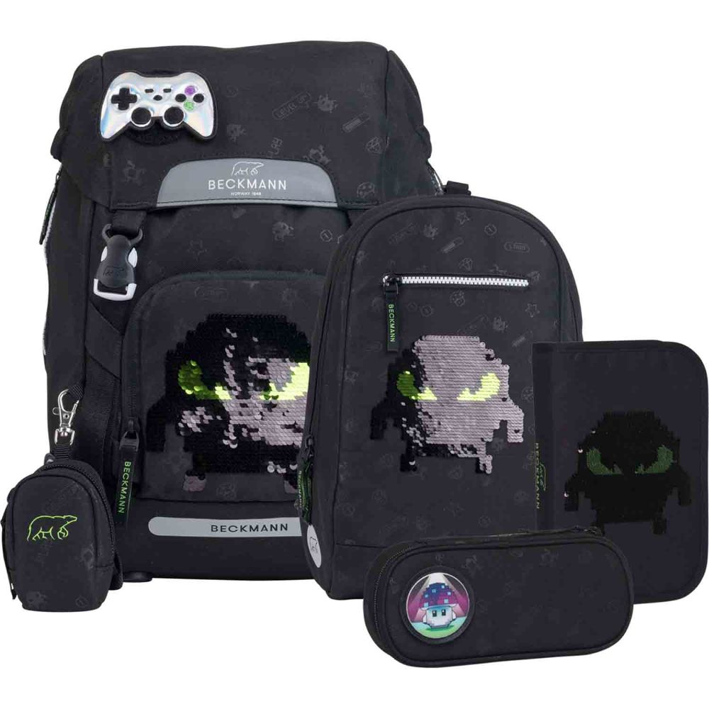 Beckmann Classic Pixel Schulrucksack Set 6tlg.