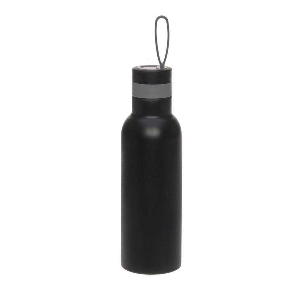 Lässig Trinkflasche 0,75 Liter Edelstahl Black