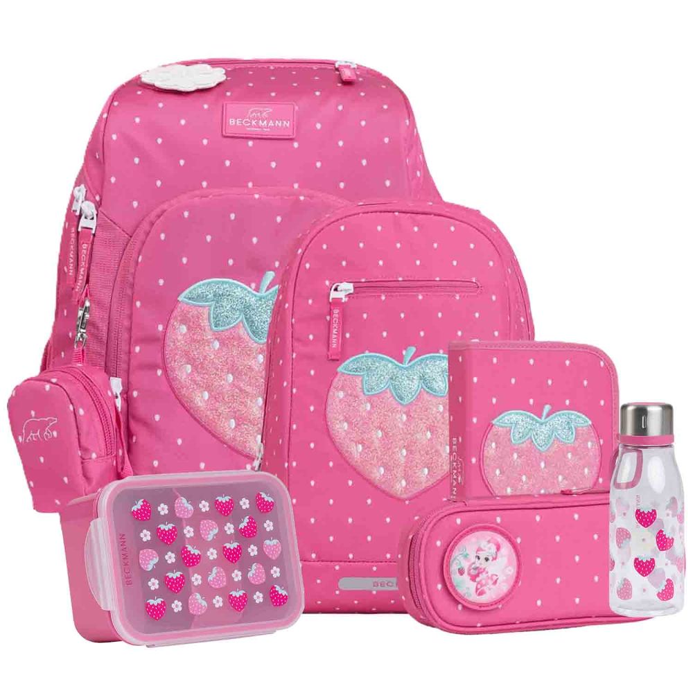 Beckmann Active Air FLX Strawberry Schulrucksack Set 8tlg.