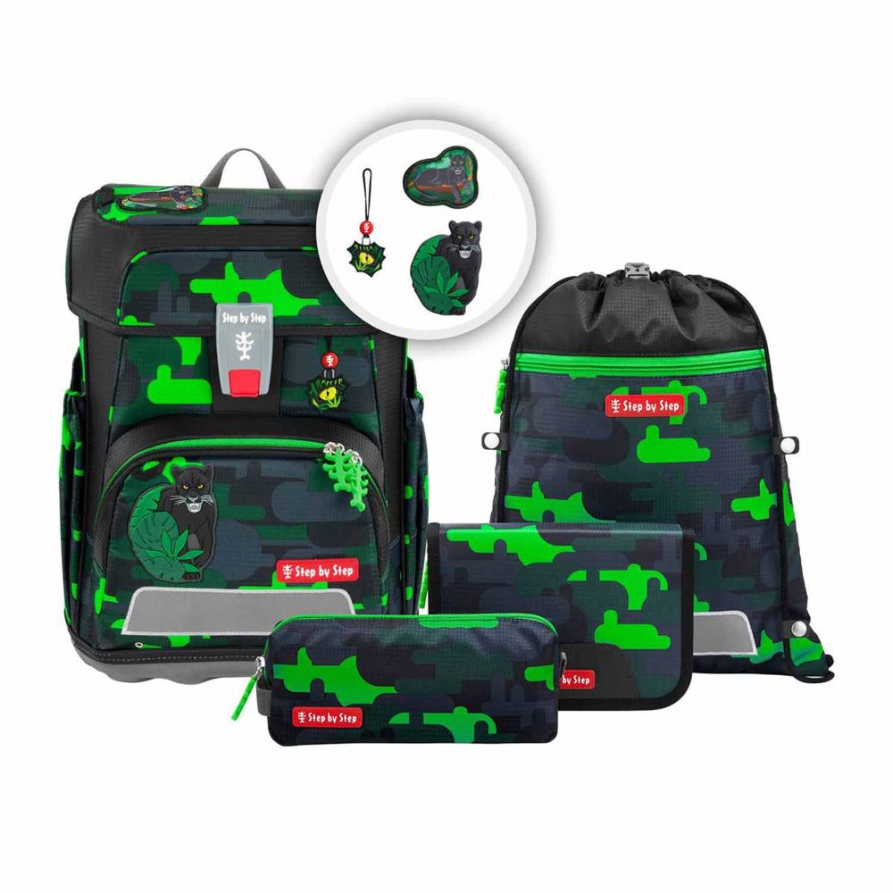 Step by Step Cloud Black Cat Chiko Schulranzen Set 5tlg.